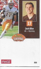 2018 SENIOR BOWL WYOMING COWBOYS JOSH ALLEN BUFFALO BILLS ROOKIE