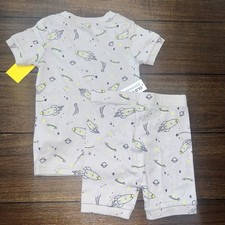 Old Navy Boy  s Pajama Top  Bottom Spaceship Planets Stars Space