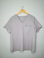 Figs Technical Collection Catarina Scrub Top XL Dove Grey Vneck Large Pocket FW1