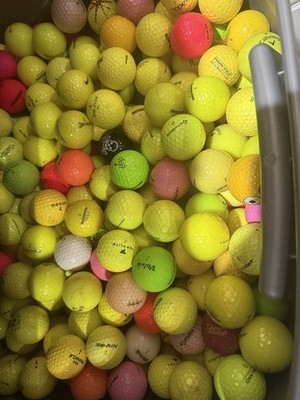 100 Used, Colored Golf Balls, Assorted Brands