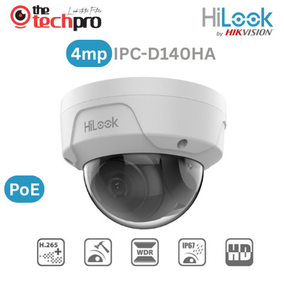 HiLook IPC-D140HA 4MP IP Dome CCTV Kamera PoE Innen Netzwerk Überwachungskamera