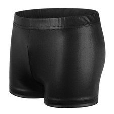NewL Kids Girl Elastic Waist Shiny Metallic Ballet Dance 11-12 Years, Black