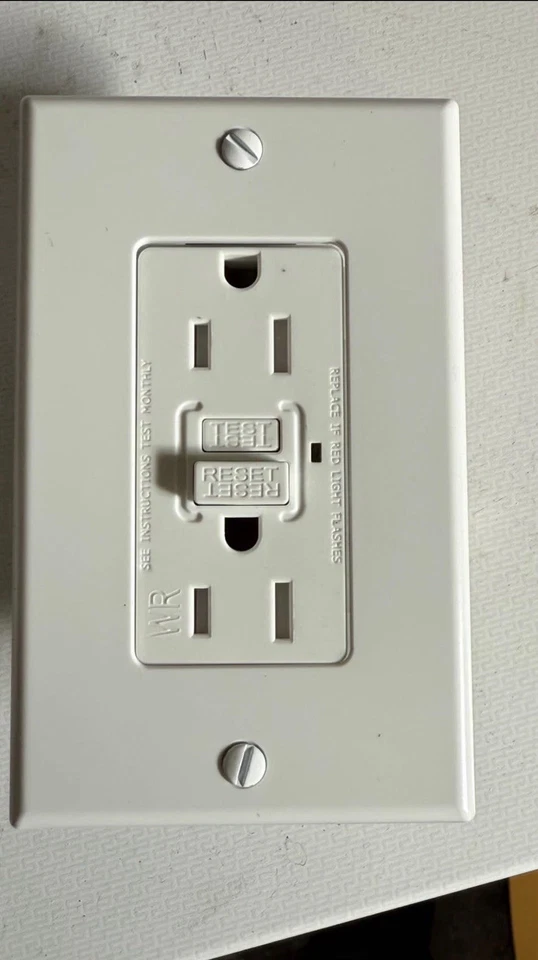 Receptáculo de salida de seguridad 2 piezas 15A AMP GFCI GFI con placa de pared - listado ETL TR WR Foto 2 de 2