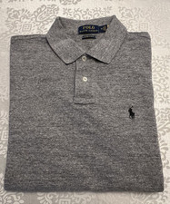 Polo Ralph Lauren Men's Polo Shirt Custom Slim Fit Short Sleeve Gray Size M