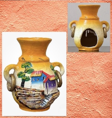 Handmade Southwestern Aromatherapy Incense Smudge Bowl Tea Light Holder 3D Art