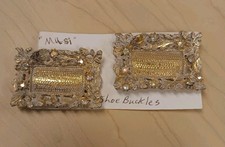 Vintage Musi Shoe Clips Rhinestone Set Gold Tone Signed