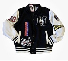Mickey Mouse Disney Varsity Letterman Jacket Unisex Men s M Women s L Black, NWT