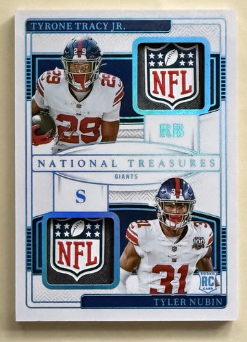 2024 Panini National Treasures Dual NFL Shield Tyrone Tracy Jr & Tyler Nubin 1/1