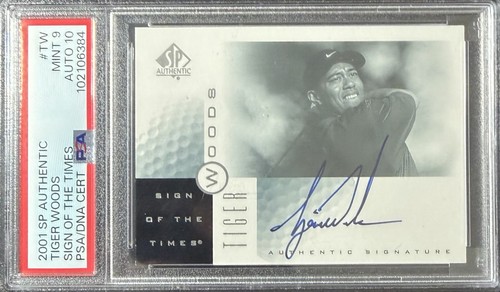 Tiger Woods 2001 SP Authentic Rookie RC Sign Of The Times Auto #TW PSA 10