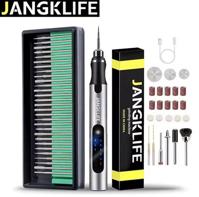 Dremel Kit 56tlg Mini Akku-Bohrschrauber USB Gravur Stift Glätten Hochglanz Größe