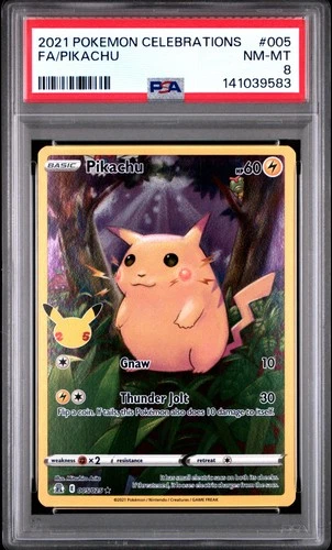 2021 POKEMON CELEBRATIONS #005 FULL ART/PIKACHU PSA 8