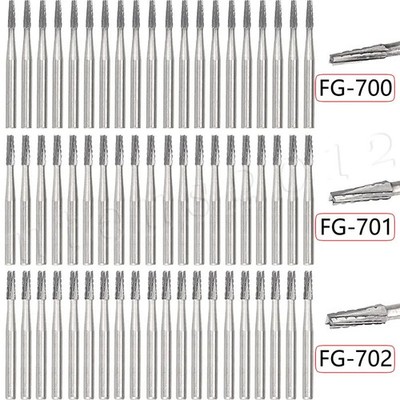 10/20pcs FG701/702 Dental Carbide Burs Drill Steel Crown High Speed Cutting