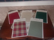 Longaberger Fabric Card Swatch Lot 8 X 6" - OPP, Sage, Ivy, Paprika, Oameal