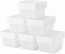 24 Pack Plastic Cubby Storage Bins Crew Toy Stackable Bin Classroom Plastic Cubb
