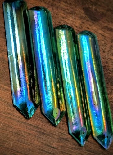 8 Antique 1910 Tiffany Studios Favrile or Steuben Iridescent 5" Prisms NOS #2
