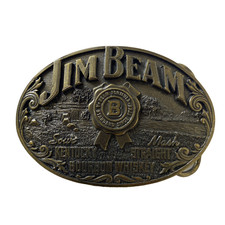 Vintage 1993 Jim Beam Bourbon Belt Buckle Limited Edition USA Made Sour Mash Vtg