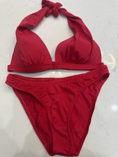 Venus Vintage Red Marilyn Bikini Top B  Moderate Vintage Bottoms 6 w/back Logo
