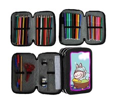 Federmäppchen Mäppchen Labu Federtasche 3-Fach gefüllt Malatigeniali de