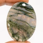 100% Natural Moss Agate Oval Shape Cabochon Gemstone 68 Ct. 39X29X6 mm GC-41690