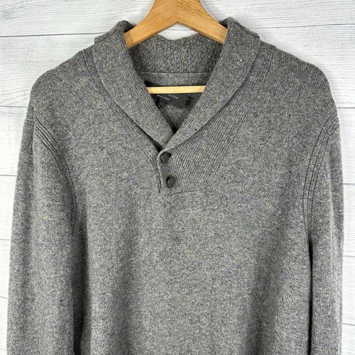Rag & Bone Mens size XL 100% Wool Charcoal Gray Confetti Nelson Sweater - Picture 5 of 10