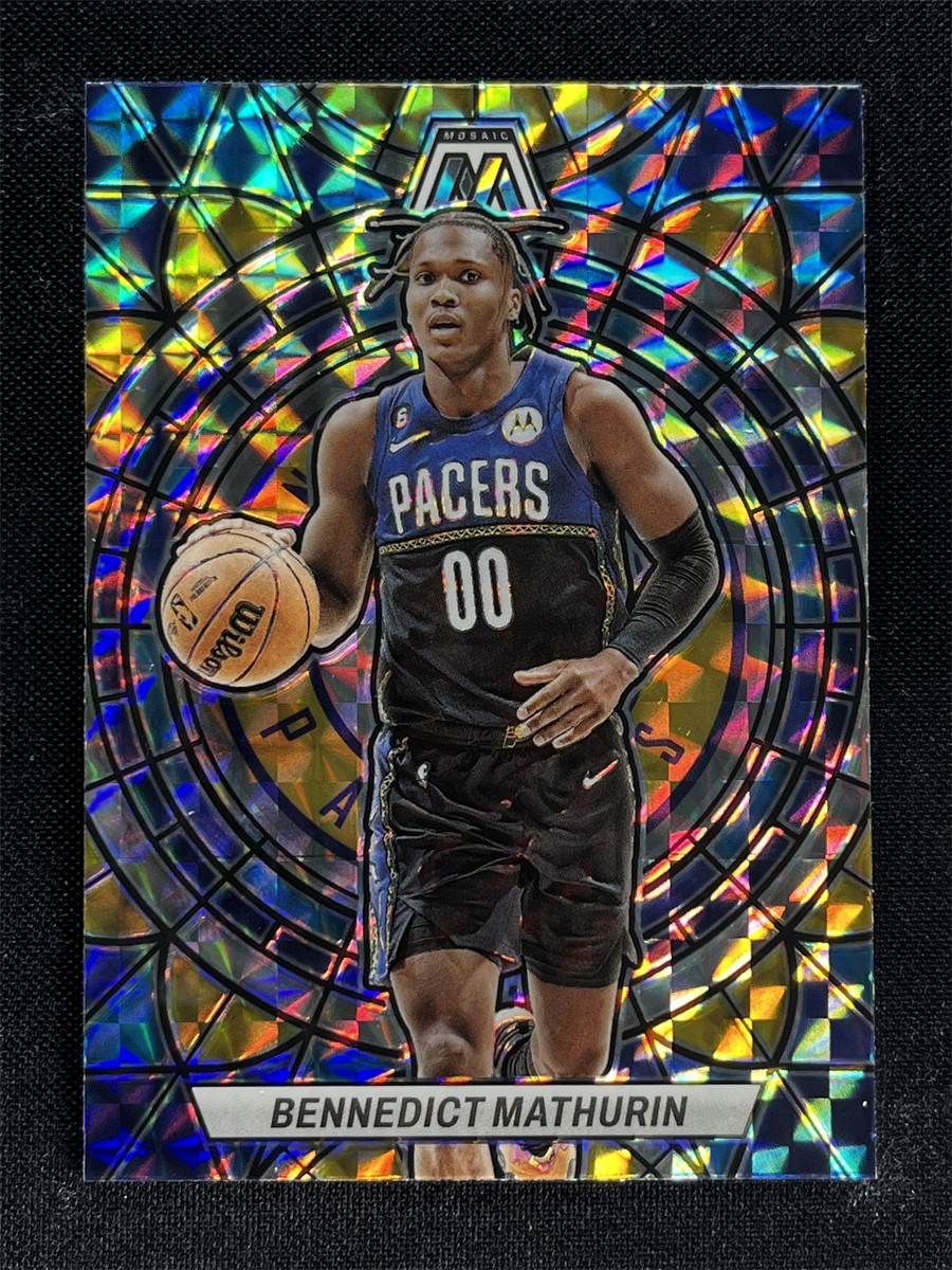 2022-23 Panini Mosaic Bennedict Mathurin #1 Stained Glass RC Case Hit SSP &12233