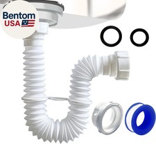 1 1 2 Inch Flexible Sink Drain Pipe Kit P Trap Bathroom Kitchen Plumbing