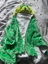 Kids Fluffy Dinosaur Hooded Blanket One Size