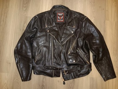 Vintage 80er Big Star Lederjacke Biker Jacke Leder schwarz