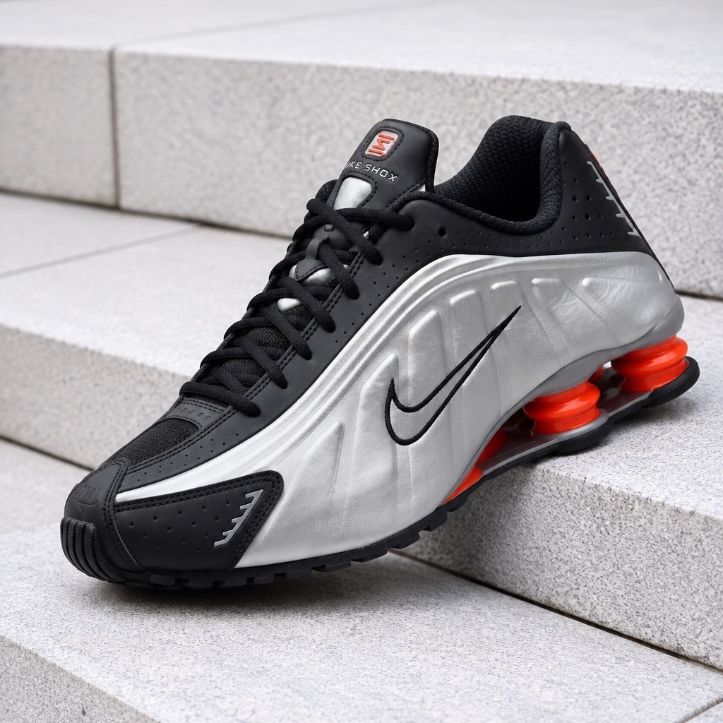 Nike Shox R4 Black Metallic Silver HQ1988-002 Men's Size New | eBay
