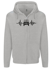 4X4 Heart Beat Pulse Off Road Roading Mens Zip Up Hoodie