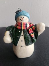 Vintage Snowman Shaped Candle 5 " Christmas Decoration