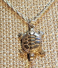Vintage Sterling 925 1" Turtle Tortoise Pendant on 925 18" Twisted Rope Chain — photo 4