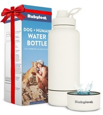 Dog Water Bottle for Dog Lovers - 32 oz Stainless Steel Double Wall Insulated...
