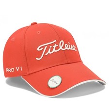 Titleist Orange Golf Hat with Magnetic Ball Marker Cap Adjustable NEW