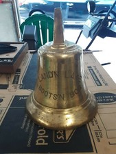 BRASS OVER BRONZE 12" SHIPS BELL LAND'N LAKE BOOTS'N BOB LAKE ZOAR, CT