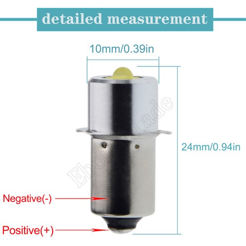 Warm White P13.5S 3v/4.5v/6v 3W LED Flashlight Replace Emergency Torch Work Bulb - Picture 3 of 10