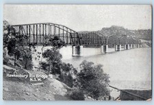 Sydney New South Wales Australia Postcard Hawkesbury River Bridge c1910 Antique