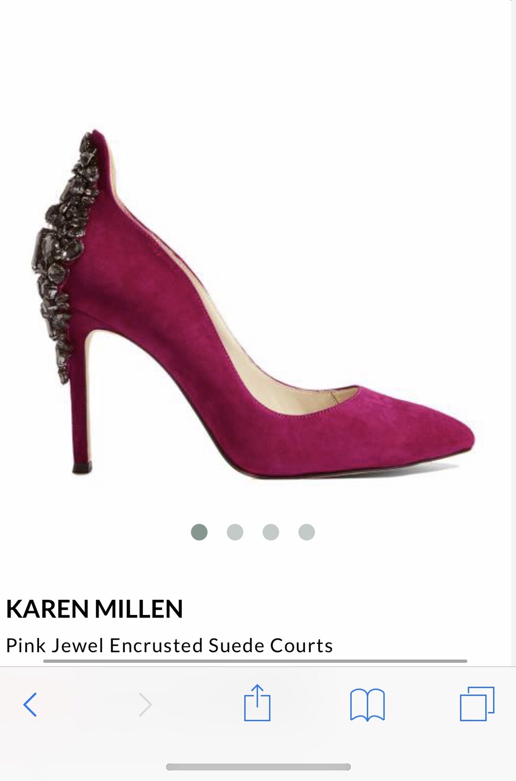 Karen Millen Pink Suede Jewelled Stilletos UK 4 Karen Millen Pink Suede Jewelled Stilletos UK 4