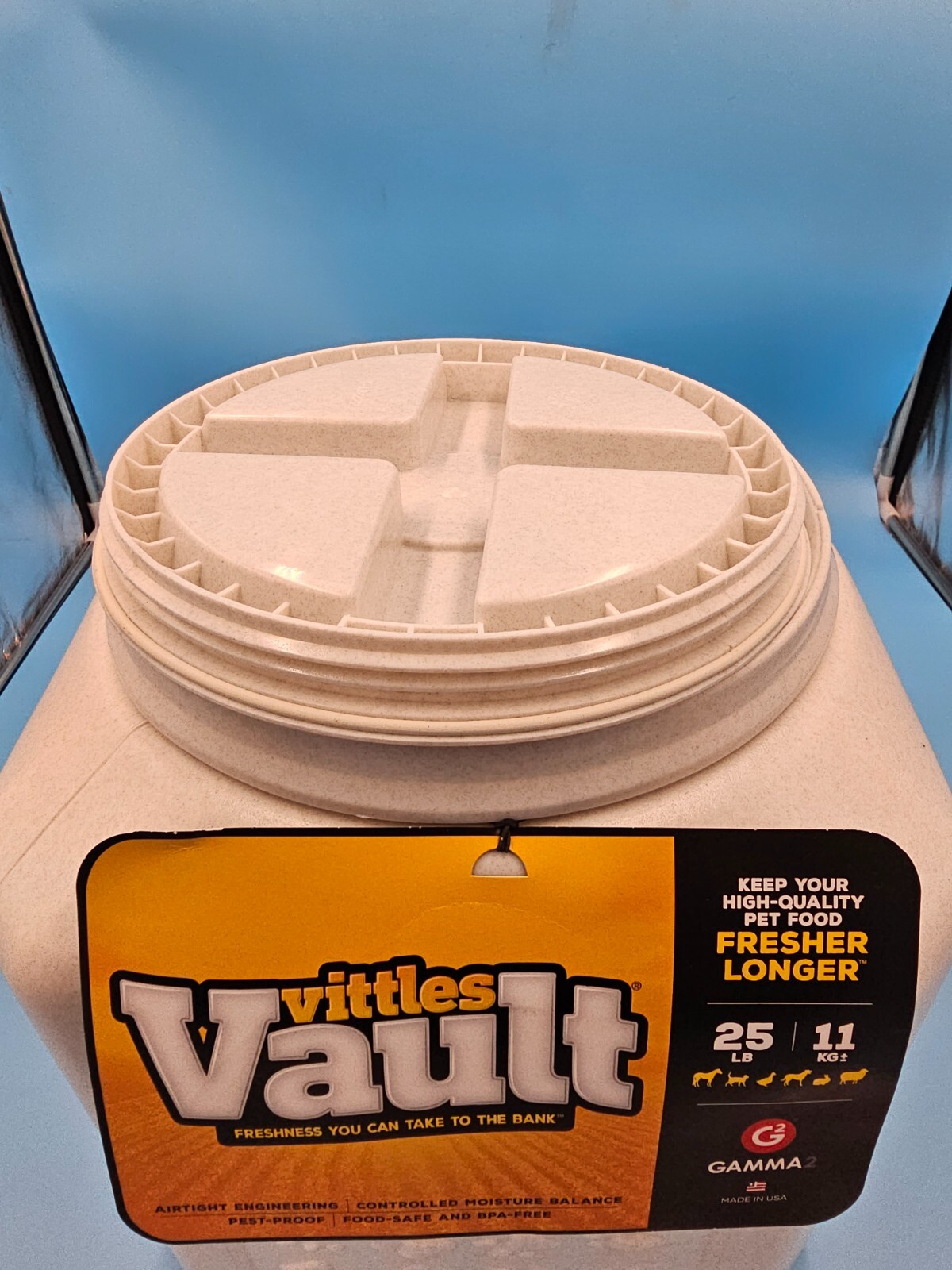 Gamma2 Vittles Vault Dog Food Storage Container, 25 Pounds Dry Pet Food