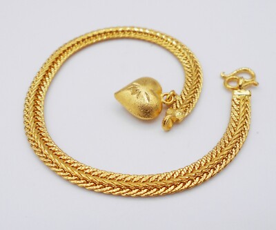 mm Link 22K 23K 24K THAI BAHT YELLOW GP GOLD Bracelet Bangle Jewelry 7