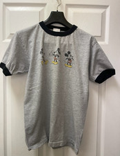 Disney Store Vintage Mickey Mouse Men's Medium Grey Ringer T-Shirt