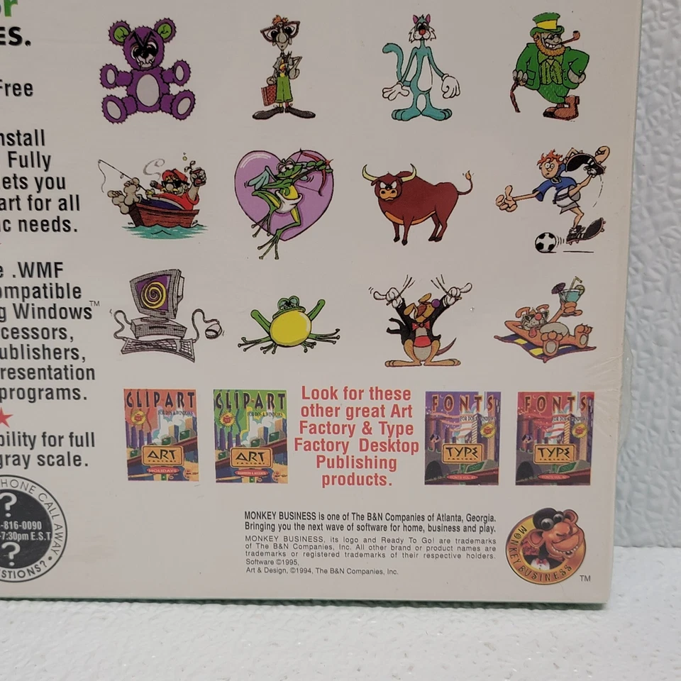 Vintage 1995 Art Factory Clip Art Cartoons 100 Images For Windows Floppy - Image 4 of 4