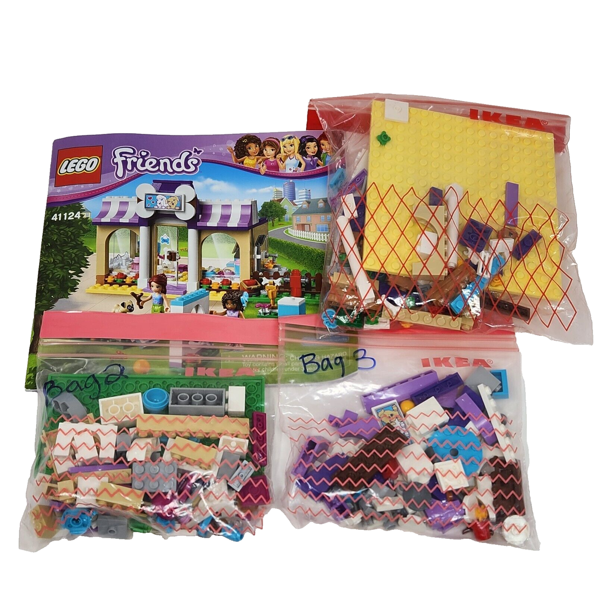 APT-021、APT-009 LEGO FRIENDS HEARTLAKE PUPPY DAYCARE # 41124 99% COMPLETE SET W