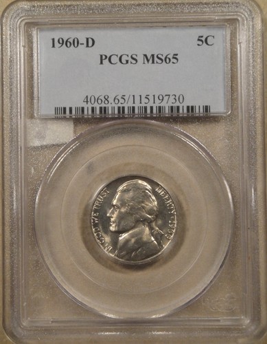 1960-D Jefferson Nickel PCGS Certified MS65 - Afbeelding 3 van 4
