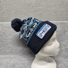 UP NORTH Minnesota Beanie Hat Pom Cuff Winter Ski OSFM Fair Isle Knit Pattern