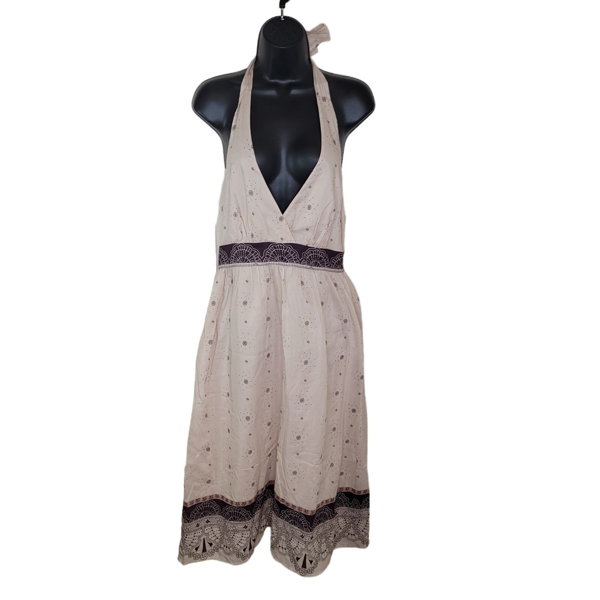 Banana Republic Silk Blend Halter Midi Dress Size 6