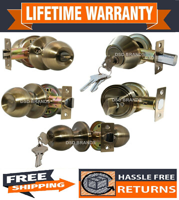 Constructor Door Lock Knob Entry Privacy Passage Dummy Single or Double Cylinder