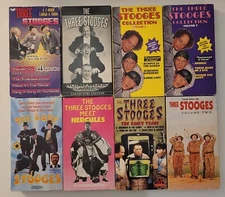 The Three Stooges VHS Lot of 8 Hercules Lost Stooges Larry Moe Curly Shemp VTG