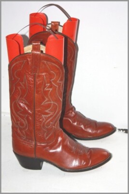 DAN POST Cowboystiefel Vollleder Cognac Gr. 42 / 8,5 D SEHR GUTER ZUSTAND