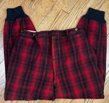 Vintage Woolrich Buffalo Plaid Mackinaw Hunting Pants Red Men  s Size 32x30